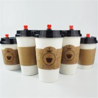 impresión de la manga acanalada 12oz de la taza de papel de Kraft para el café