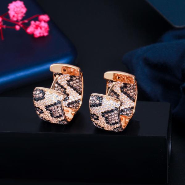  Luxuries CZ Earrings for Women Gold Zirconia Zebra Earrings Brides Bridesmaid jewelry earrings necklace jewelry set