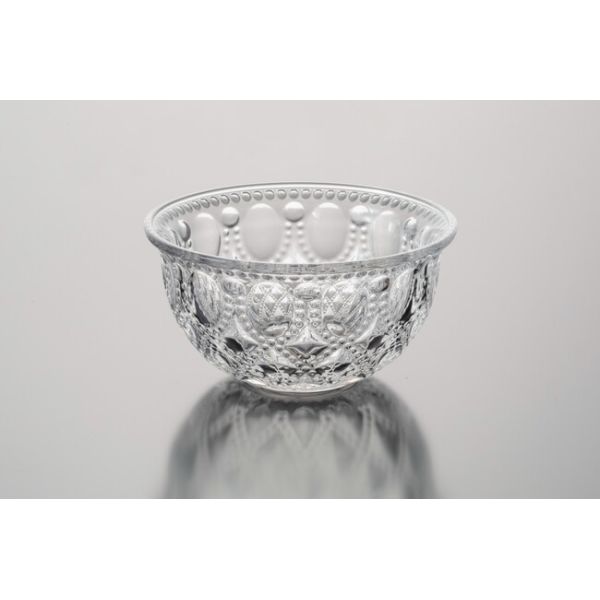 Vintage Glass Kitchen Wares Embossed Pressed Clear Glass Salad Bowls