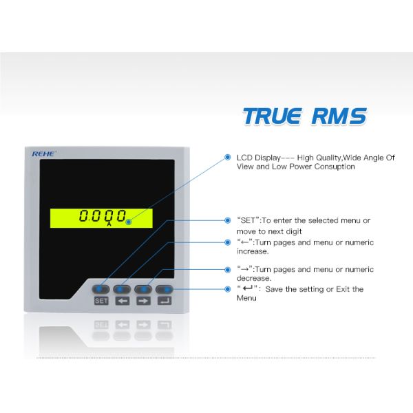Multimeters 96*96mm Single Phase Multi- function Power Meter With RS485/ MODBUS-RTU Protocol