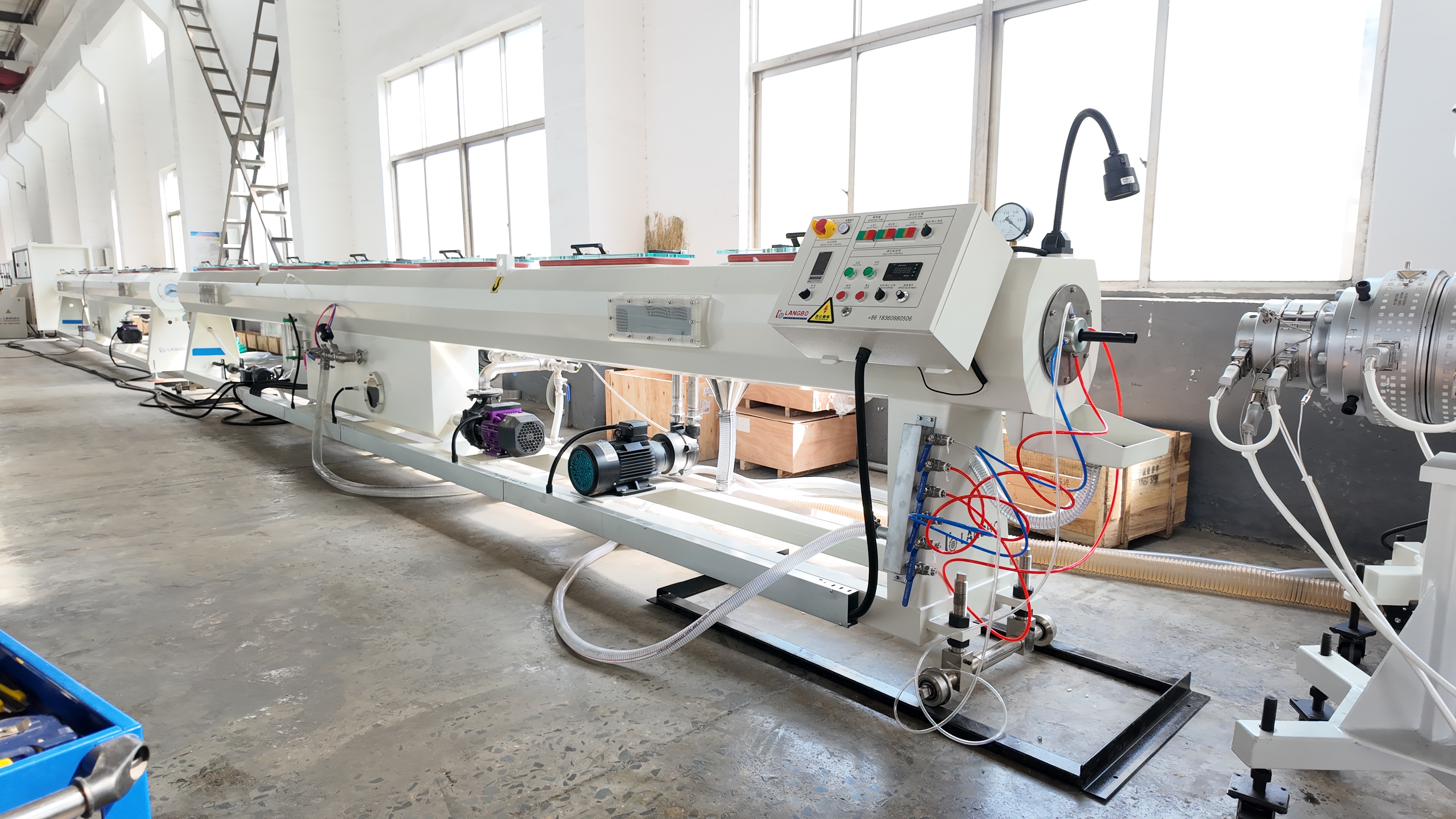 PE Pipe Extrusion Line with 16-110mm Diameter with gravimetric dosing unit