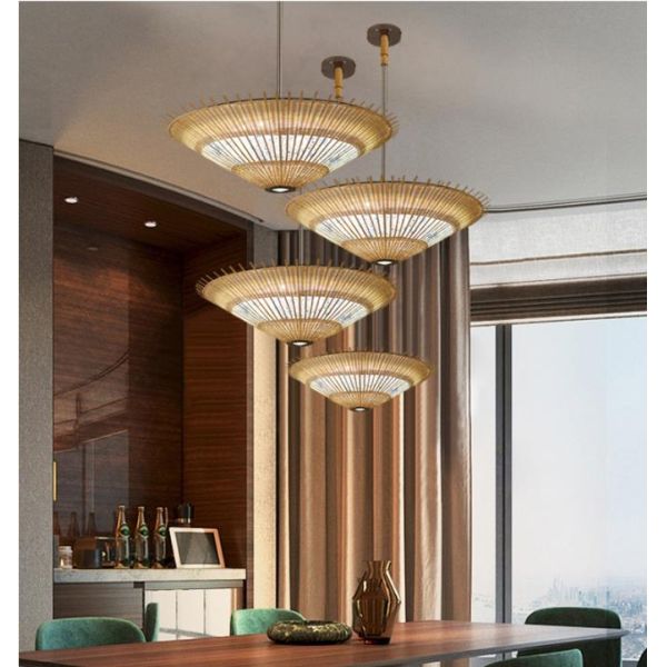 OEM Bamboo Rattan Pendant Light Umbrella Shape For House Decoration