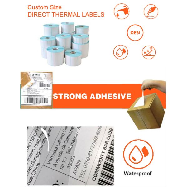 Waterproof 60mm Thermal Printer Roll Paper for Barcode Printing