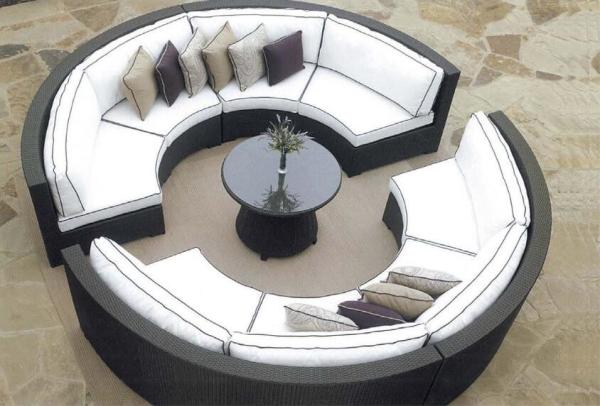 7 piece -Outdoor Garden Furniture round shape wicker modular sofa -YS5728