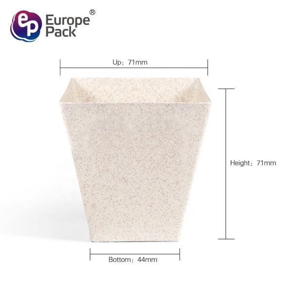 Best Selling ice cream square mousse plastic dessert cup biodegradable wheat straw cup