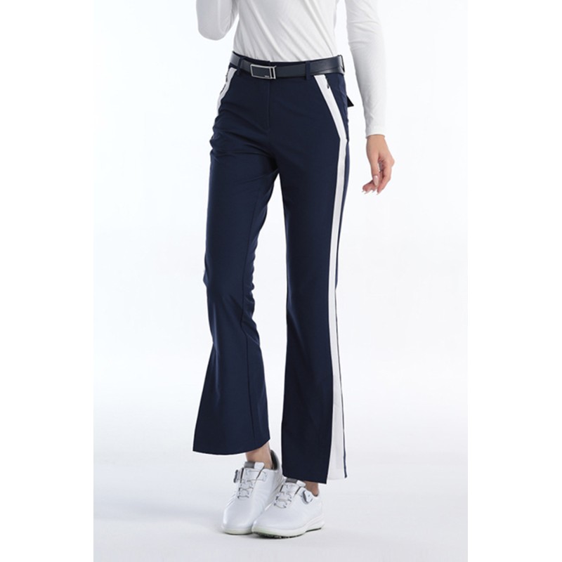 Custom OEM Women Slim Flare Golf Pants Split Hem Sport Pants Invisible Zipper Pockets