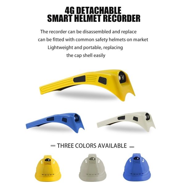4G Live video safety helmet hard hat GPS WIFI Video playback intercom features