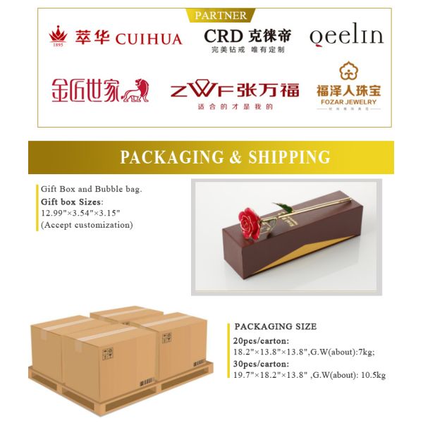 Wholesale  Gold Real Rose 24k Gold Plated Real Natural Rose for Valentine's Day and Christmas Gifts