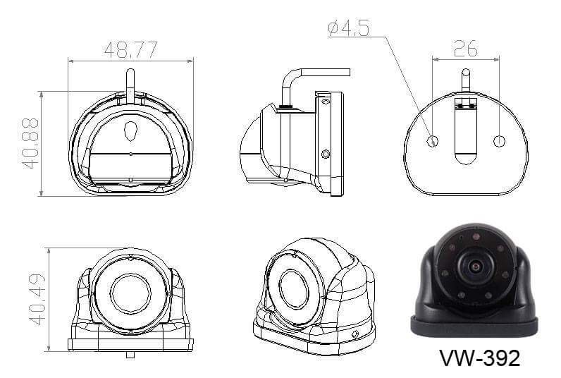 камера IP69K Sideview тележки автобуса 1080P AHD делает угол наблюдения водостойким 170 градусов широкий