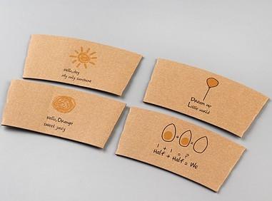 Wrapped Branded Coffee Cup Sleeves Food Grade Custom Size With Flexo Printing
