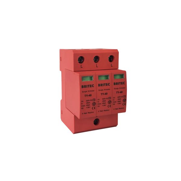 Предохранение от освещения Аррестер 40кА 320В пульсации класса ИИ поляков типа 2 трехфазное 3
