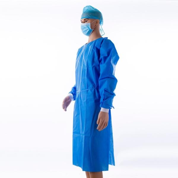 Reinforced Nonwoven Disposable Protective Gown 45gsm Eco Friendly
