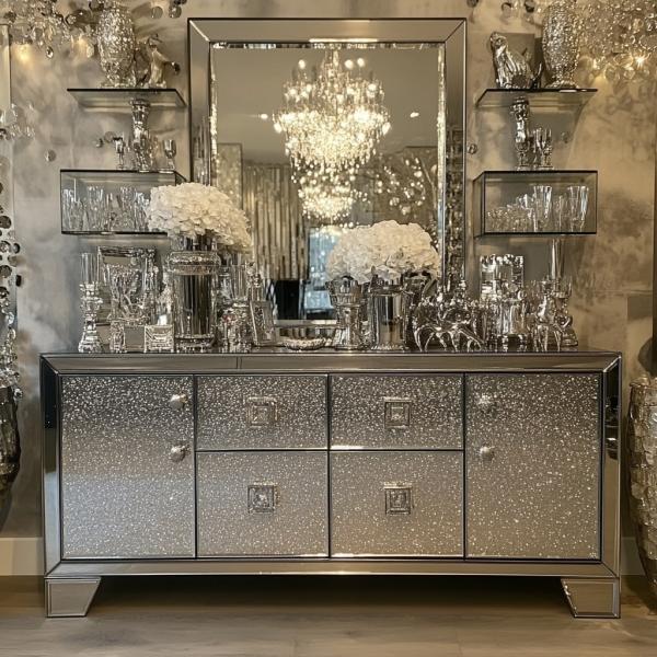 Custom TV Stand Set Latest Design Mirrored TV Console Stand For Modern Luxury Home Decor And Living Room Wooden TV Stands
