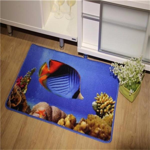 Non Slip Printed Nylon Flat Door Mat , Indoor Outdoor Welcome Mats
