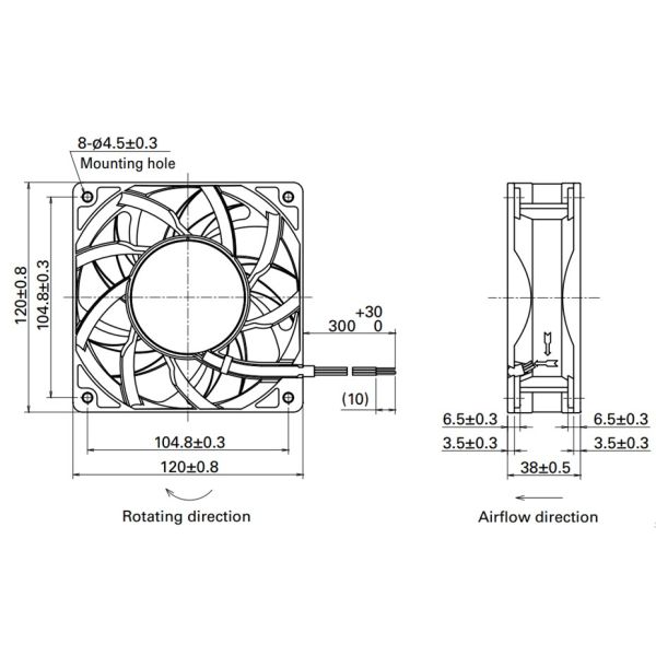 293CFM 12000rpm 4.7 Inch DC Axial Fans For Gas Oven
