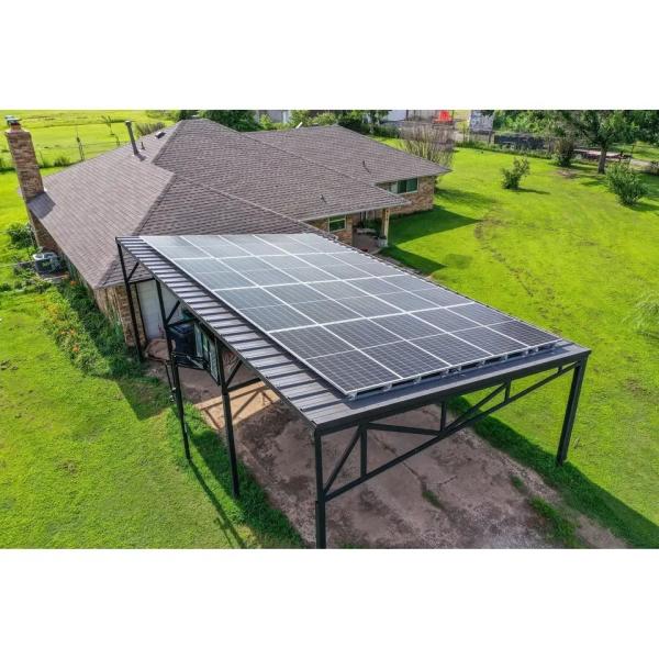 Anodized High Pre-assembled 5kw Aluminum Carport Rack Solar Parking Garage for House
