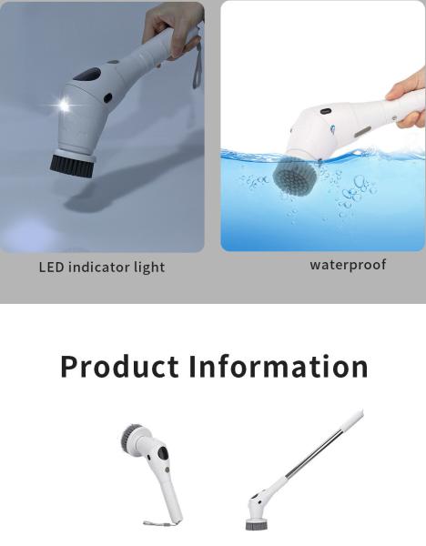 ABS Extendable Electric Cleaning Brush Tile Scrubber Customized