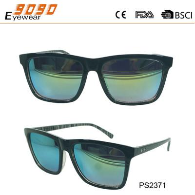 New arrive and fashionable sunglasses ,made of plastic with  mirrored lens