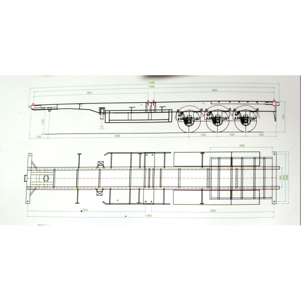 13T por los remolques resistentes esqueléticos del envase del árbol semi con la luz llevada