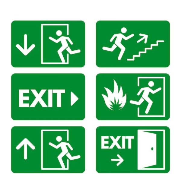 Rectangle Photoluminescent Safety Exit Sign For Office Buildings