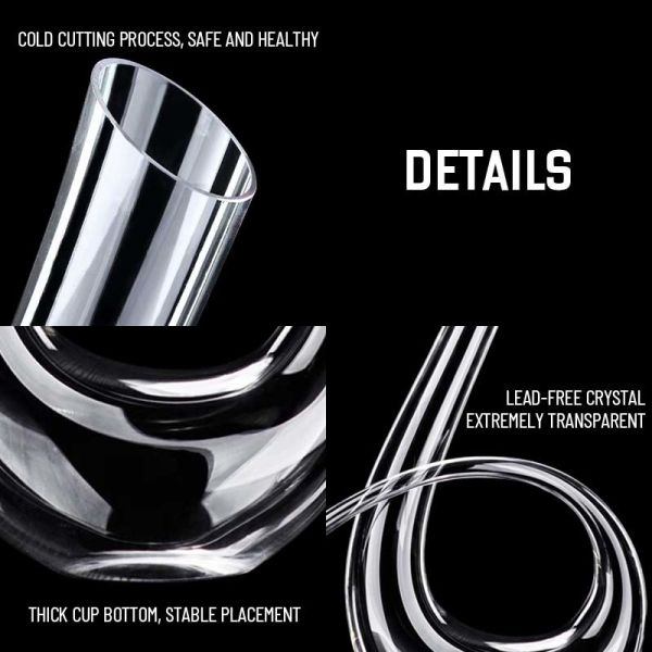 Un décanteur de vin en verre sans plomb fabriqué par des artisans.