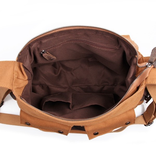 Сумка посыльного дела полиэстера случайная, сумка кожи дела людей 12oz