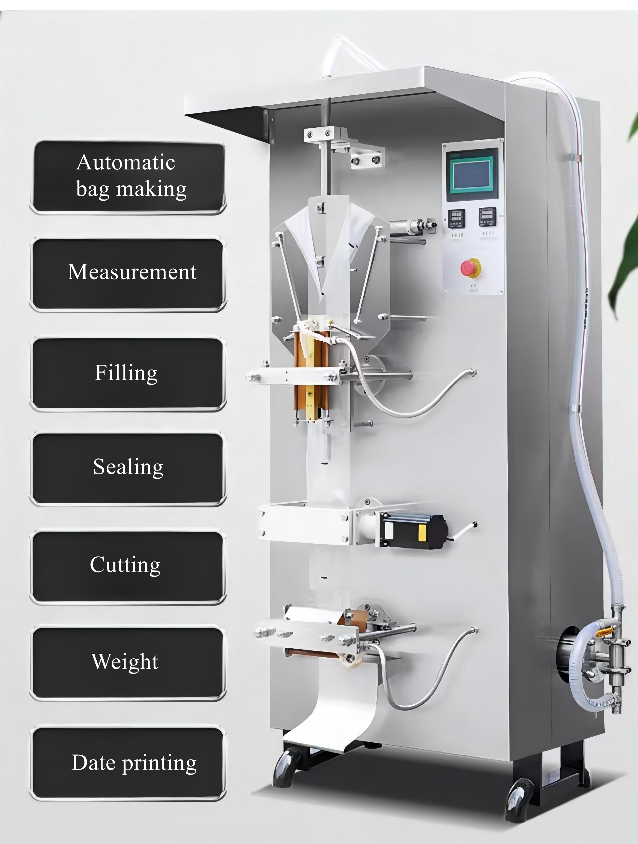 Hipac Liquid Filling Machine Fruit Beverage Juice Water Packing Machine Automatic Date Printer Vertical 500ml bag Filling
