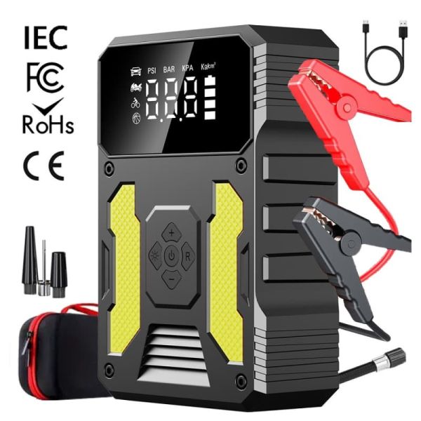 3000A 4 In 1 Portable Power Jump Starter With 150PSI Air Compressor