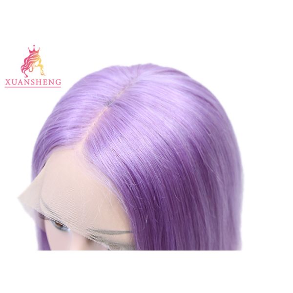 Hot Selling Custom Human Hair Wigs 100% Human Hair Purple Color Full Lace Wigs