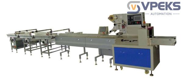 320mm Film Width Flow Wrapper Packaging Machine 40-230 Bags/min
