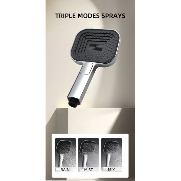Luxury Concealed Valve Showers Four Outlets Multi Modes Spray Pressurized Chromed