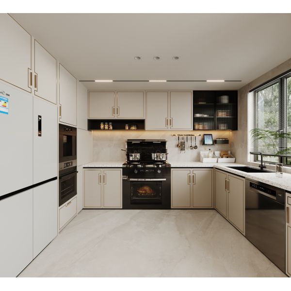 Manufacturer Cupboard Design Corner Freestanding Pantry Kitchen PVC Cabinets