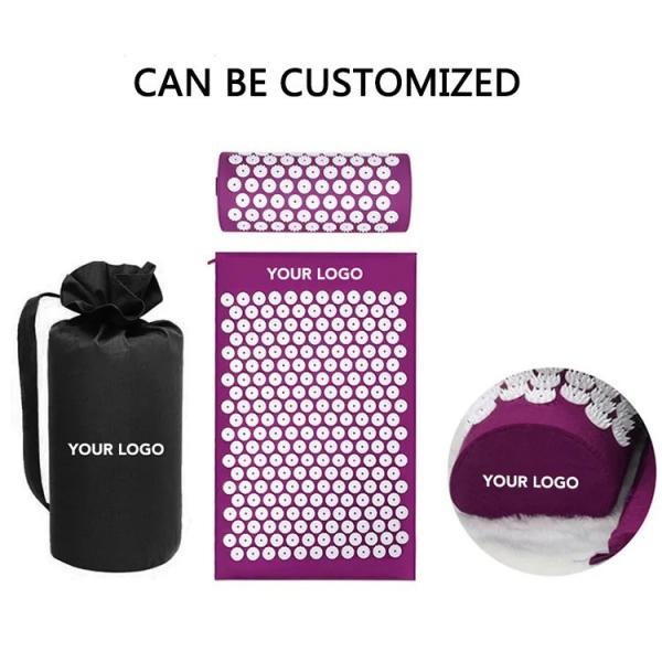63.5*38.1*2.5cm Gray Massage Acupressure Yoga Mat Stretchable alto com pontos