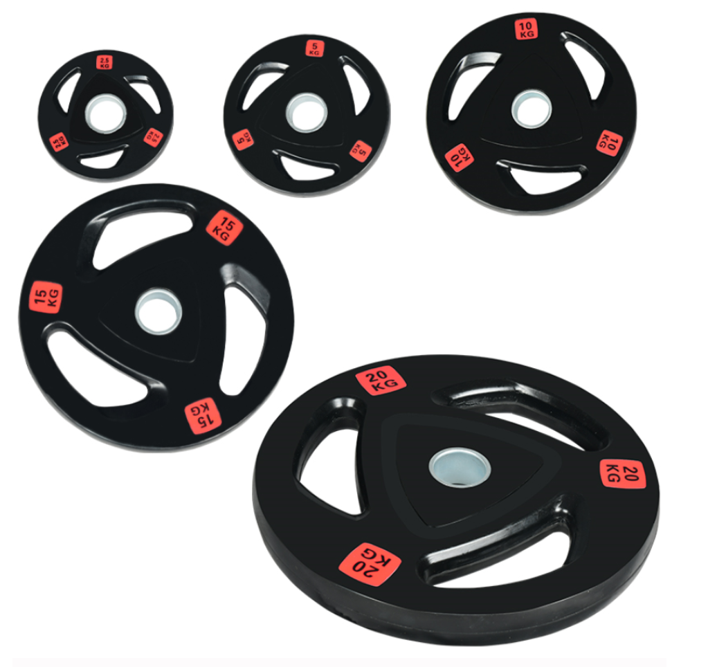 Rubber Coated 5cm Hole Fitness Weight Plates Standard Size For Gym Exercise