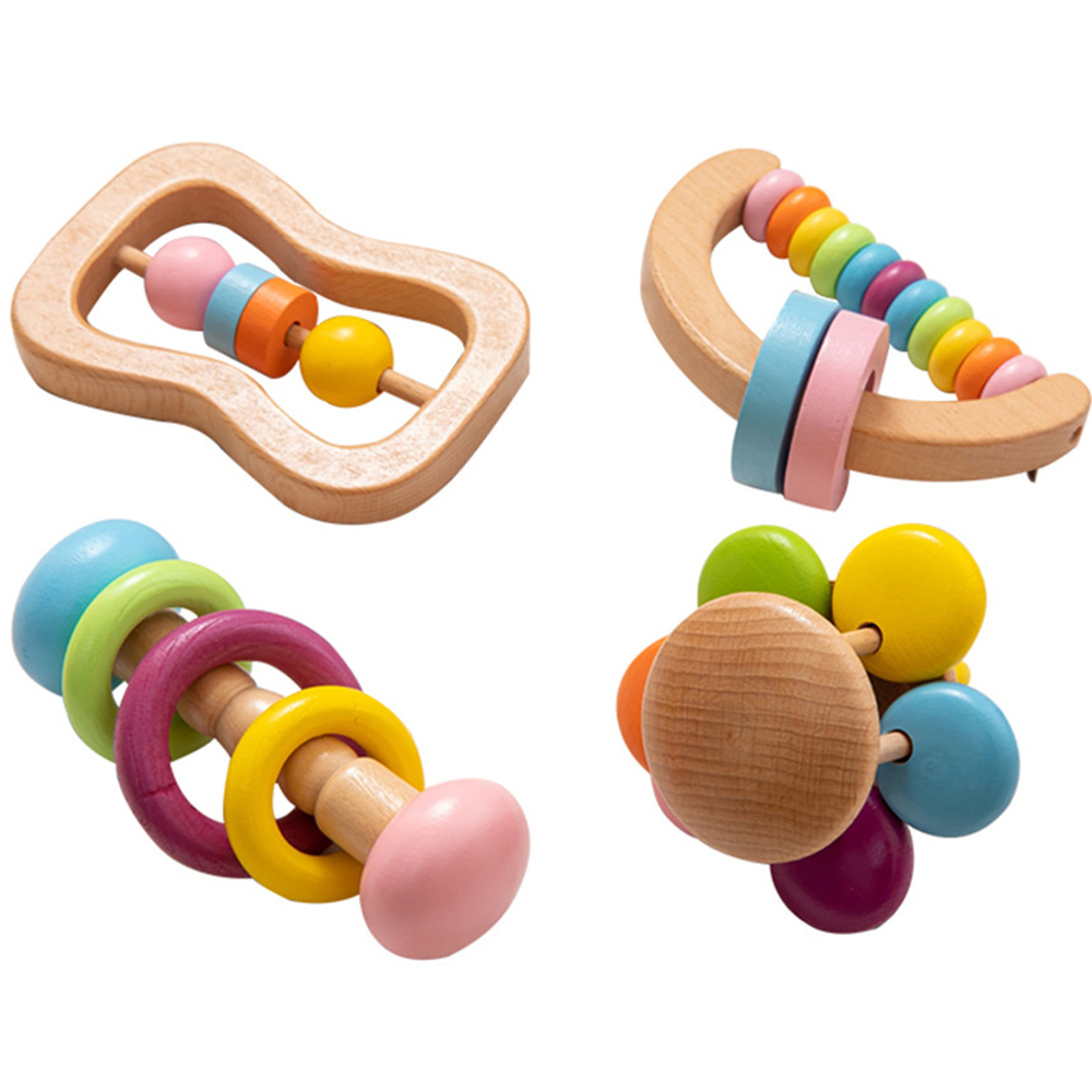 Детей игрушек Soother 7.2cm трещотки аппаратуры деревянных музыкальных деревянные