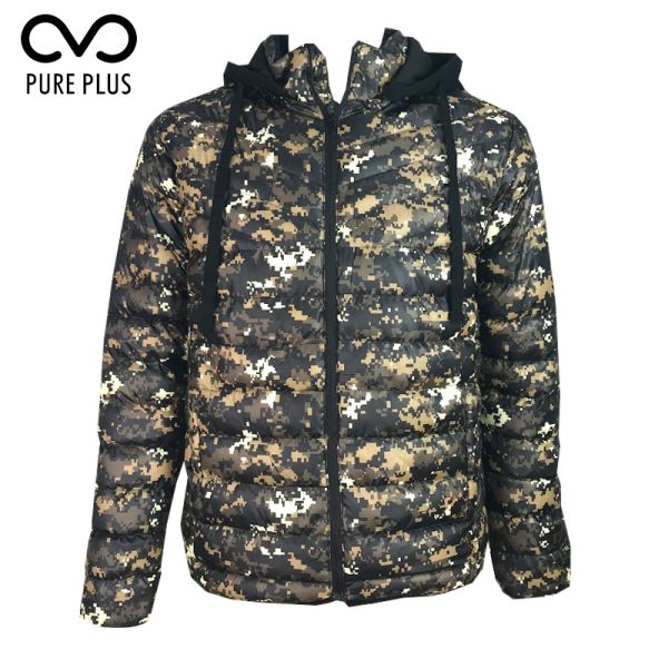 Wind Proof Mens Light Padded Jacket / Winter Warm Mens Jacket Detachable Hood