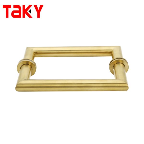 SS304 Stainless Steel Brushed Satin Finish 203*203*19*1.0mm Shower Glass Door Handle for Modern Bathrooms