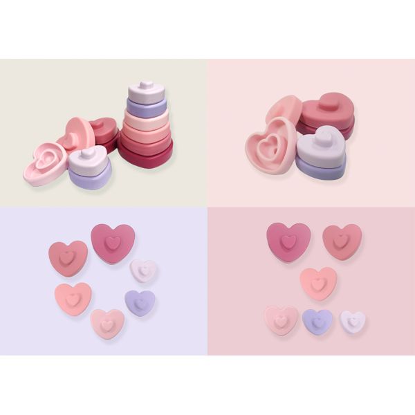Montessori With Heart Shape Silicone Educational Toys Customized