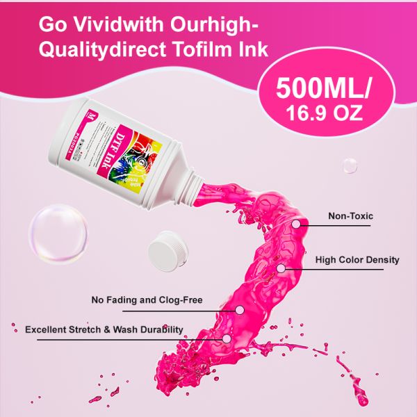 FCOLOR Manufacturer 500ML High Quality Heat Transfer White Tinta DTF for Epson XP600 I3200 4720 L1800 L8050 Dtf Printer Ink