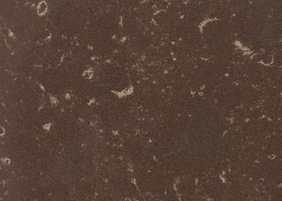 3200x1600mm Brown Quartz Kitchen Worktops Customized Size Polished Finished