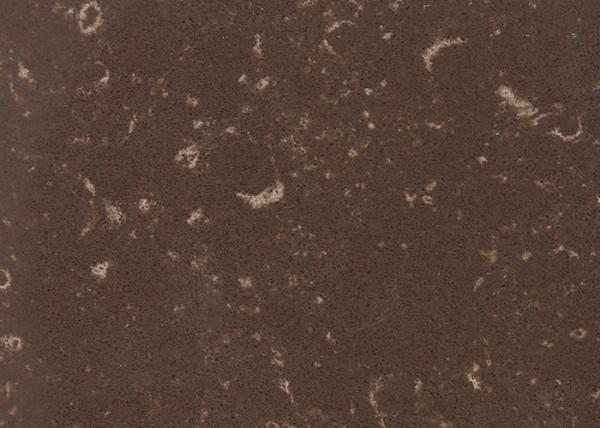 3200x1600mm Brown Quartz Kitchen Worktops Customized Size Polished Finished