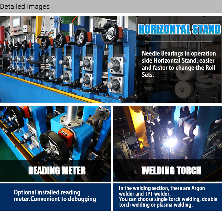 Round Od30-76mm Stainless Steel Tube Mill Plc Speed 10m/Min