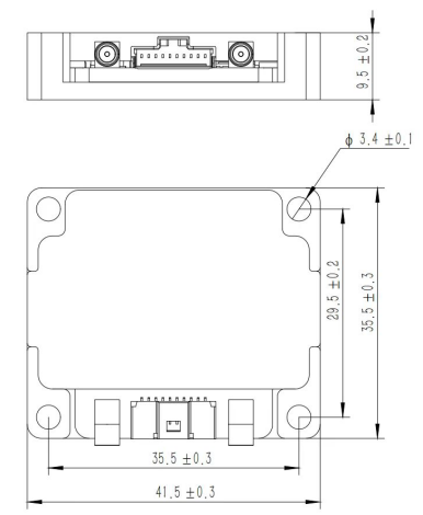 LKF-MSU105 Mini MEMS Integrated Inertial System with Ultra-low power 0.5W, Full-temperature compensation (-45°C to 80°C), and Compact size 41.5×35.5×9.5mm