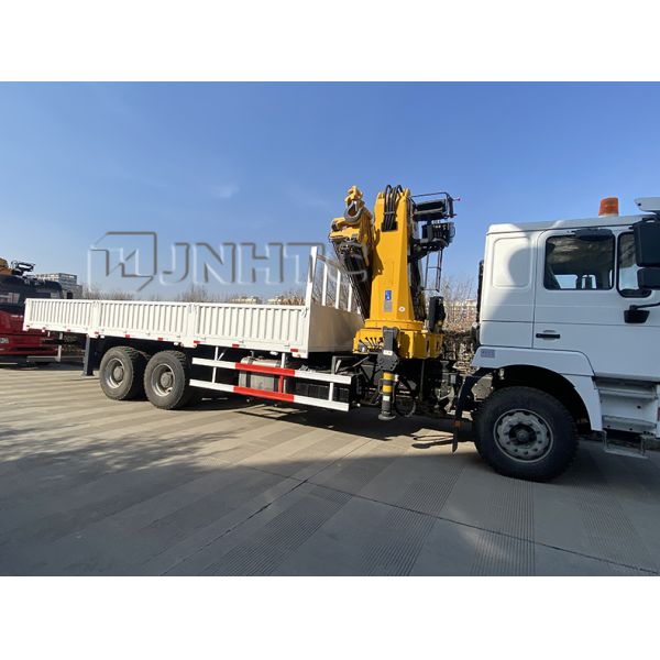 Flatbed Dropside Cargo Truck Mounted Crane Shacman F3000 6x4