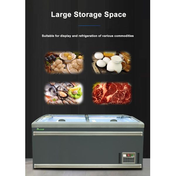 Замораживатель комода гипермаркета коммерчески с Alluminum покрыл материал зеркального стекла