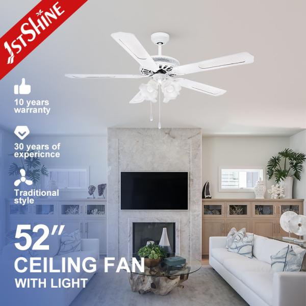 Add a Touch of Style to Your Space with this 52 Inch 5 Blade AC LED Ceiling Fan White