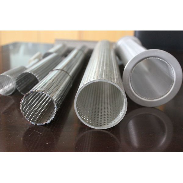 Austenitic Perforated Stainless Steel Tube , Round Hole Perforated Stainless Steel Pipe
