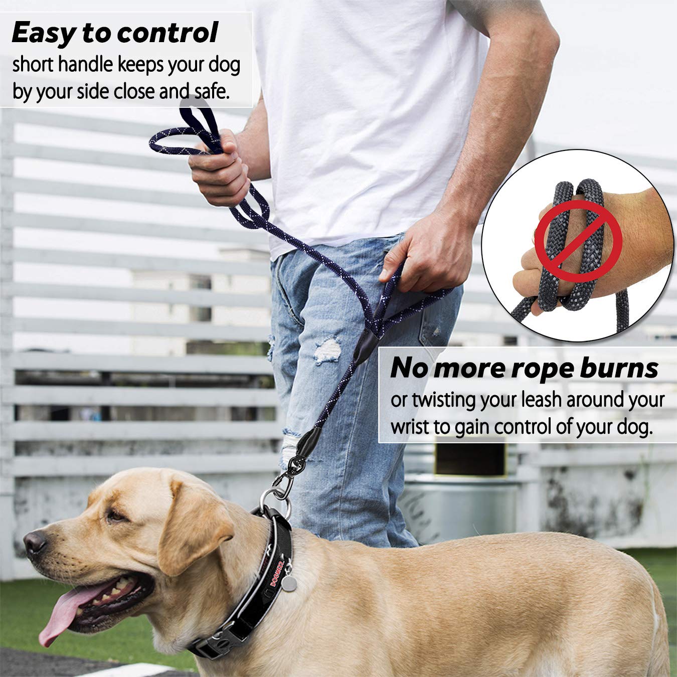 Торгуйте поводком проводки собаки ручки никакая кожа дружелюбные 5 фт выскальзывания крепкая для больших собак