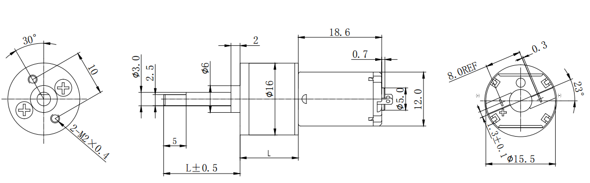 Motor de engranajes de 16 mm Micro Metal 3V 6V Reducción de engranajes Motor eléctrico Caja de engranajes para cajeros automáticos
