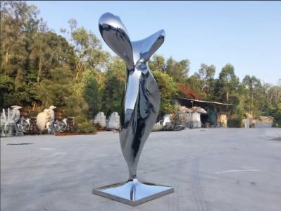 Modern Mirror Stainless Steel Sculpture Abstract Garden Sculpture Public Decoration